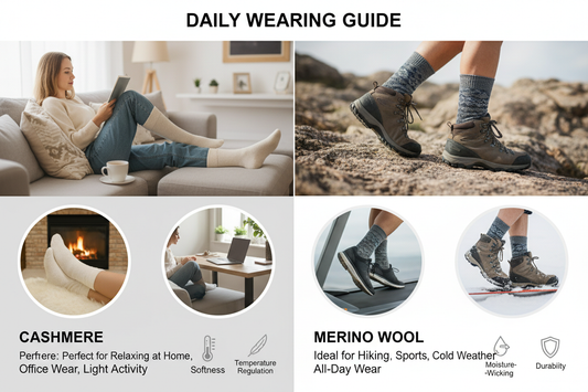 cashmere socks and merino wool socks